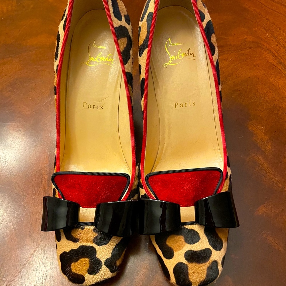 Christian Louboutin leopard pumps